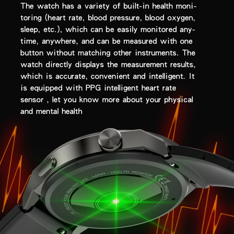 KT62 1.36 inch TFT Round Screen Smart Watch Supports Bluetooth Call/Blood Oxygen Monitoring, Strap:Steel Strap(Black) - Smart Watches by PMC TechLife | Online Shopping South Africa | PMC TechLife