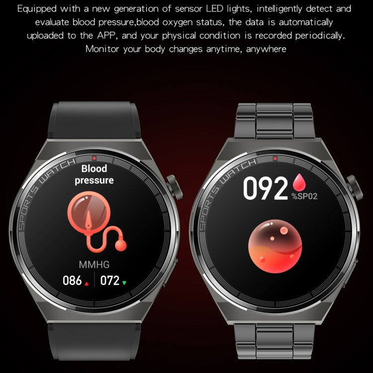 KT62 1.36 inch TFT Round Screen Smart Watch Supports Bluetooth Call/Blood Oxygen Monitoring, Strap:Steel Strap(Silver) - Smart Watches by PMC TechLife | Online Shopping South Africa | PMC TechLife
