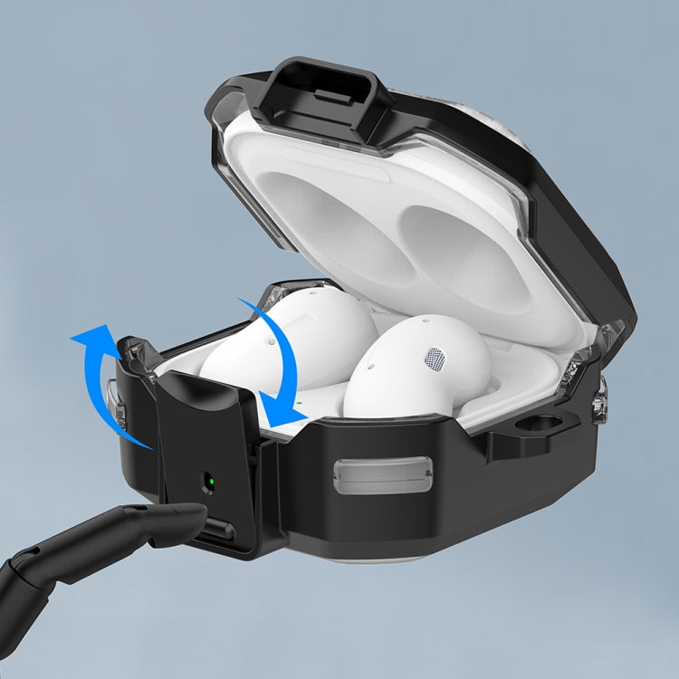 For Samsung Buds Live / Buds2 / Pro / 2Pro TPU + PC Transparent Carbon Fiber Wireless Earphones Protective Case With Switch(Green) - Samsung Earphone Case by PMC TechLife | Online Shopping South Africa | PMC TechLife