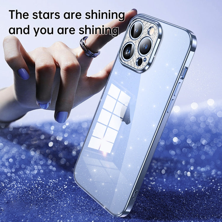 For iPhone 12 Pro Max SULADA Electroplated Transparent Glittery TPU Phone Case(Purple) - free shipping - PMC TechLife - Order now!