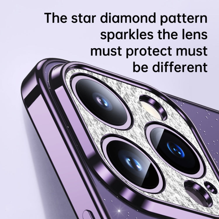 For iPhone 11 SULADA Electroplated Transparent Glittery TPU Phone Case(Purple) - iPhone 11 Cases by SULADA | Online Shopping South Africa | PMC TechLife | Buy Now Pay Later Mobicred