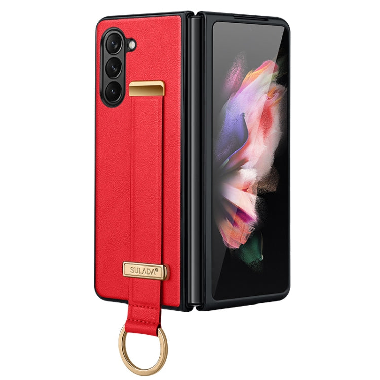 For Samsung Galaxy Z Fold5 SULADA PC + Leather Texture Skin Feel Shockproof Phone Case(Red) - free shipping - PMC TechLife - Order now!
