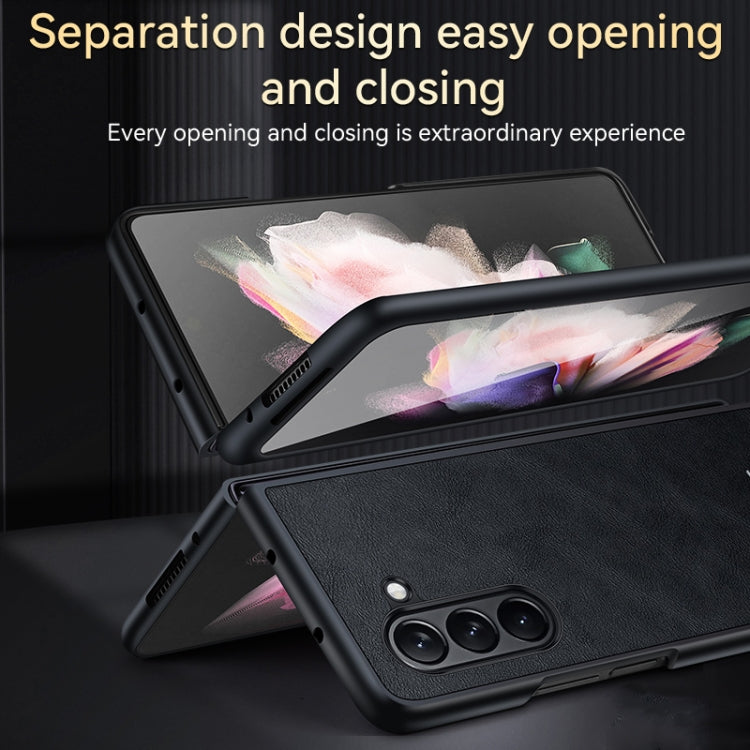 For Samsung Galaxy Z Fold5 SULADA Shockproof TPU + Handmade Leather Phone Case(Blue) - Galaxy Z Fold5 Cases by SULADA | Online Shopping South Africa | PMC TechLife