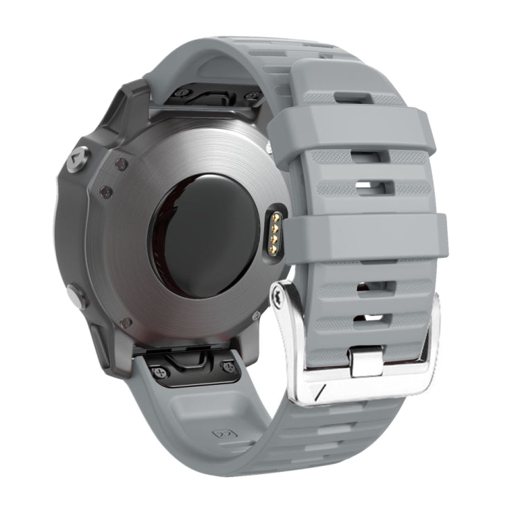 Compatible with Garmin Compatible witherunner 965 / 955 / 945 / 935 Screw Silver Steel Buckle Silicone Watch Band(Grey) - Watch Bands by PMC TechLife | Online Shopping South Africa | PMC TechLife | Buy Now Pay Later Mobicred