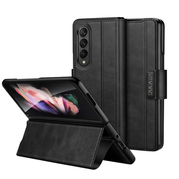 For Samsung Galaxy Z Fold2 / W21 SULADA All-inclusive Magnetic Snap Flip Leather Phone Case(Black) - free shipping - PMC TechLife - Order now!