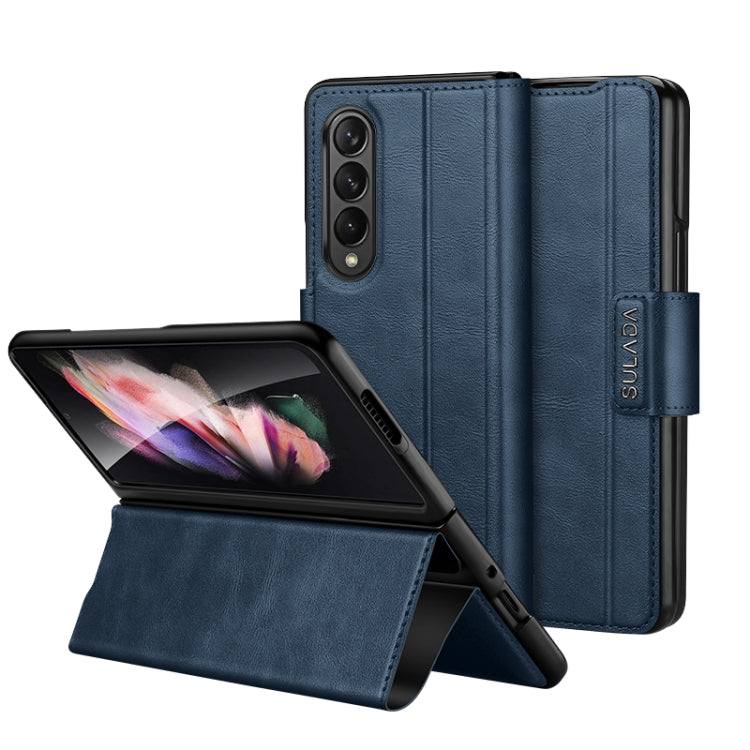 For Samsung Galaxy Z Fold2 / W21 SULADA All-inclusive Magnetic Snap Flip Leather Phone Case(Blue) - free shipping - PMC TechLife - Order now!