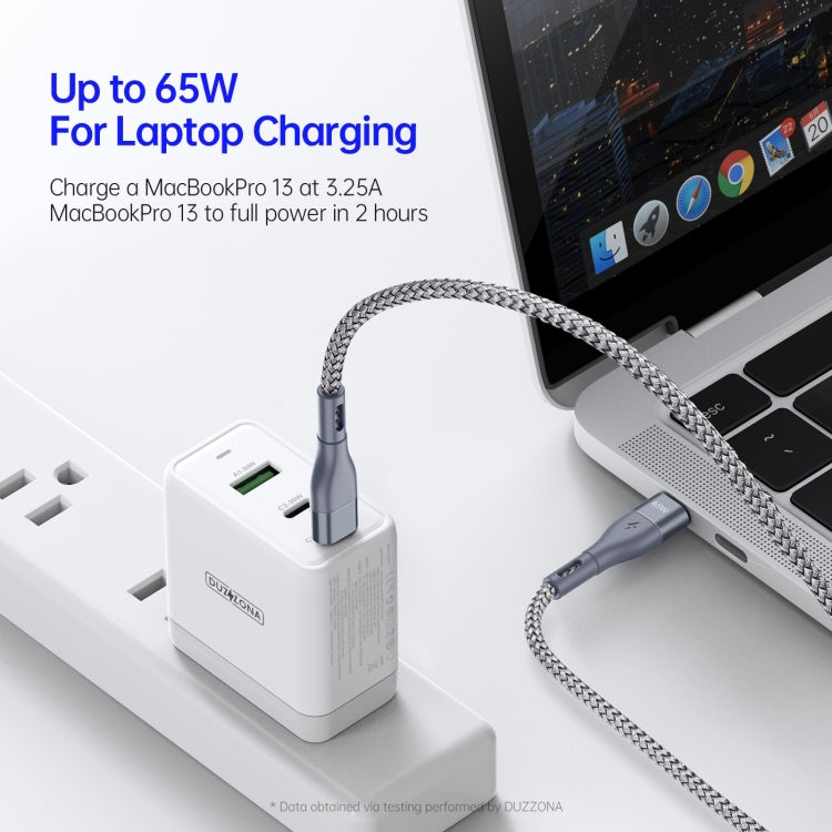 DUZZONA A2 PD 65W USB-C / Type-C to Type-C Fast Charging Data Cable, Length:3m(Grey) - free shipping - PMC TechLife - Order now!