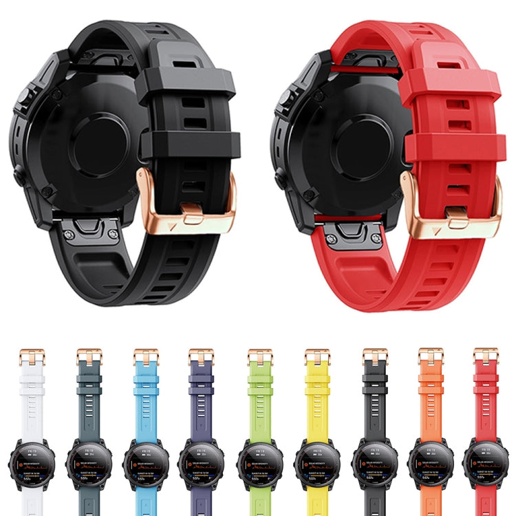 Compatible with Garmin Epix Pro 42mm Rose Gold Buckle Silicone Watch Band(White) - free shipping - PMC TechLife - Order now!