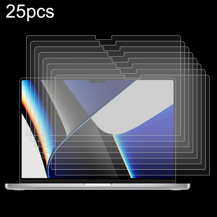 For MacBook Pro 14.2 inch A2442/A2779 25pcs 9H Laptop Screen Explosion-proof Tempered Glass Protective Film - Screen Protectors by PMC TechLife | Online Shopping South Africa | PMC TechLife | Buy Now Pay Later Mobicred