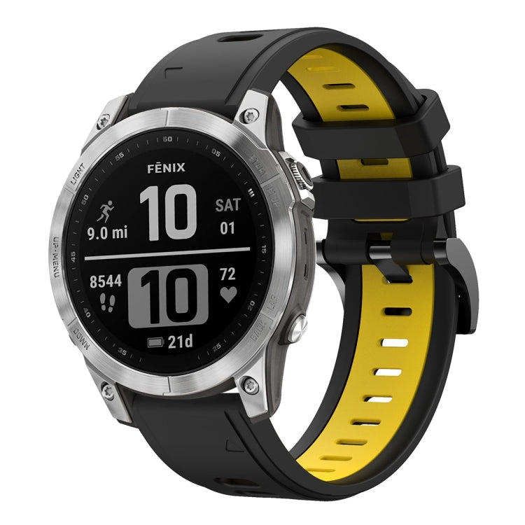 Compatible with Garmin Epix Pro 51mm Sports Two-Color Silicone Watch Band(Black+Yellow) - free shipping - PMC TechLife - Order now!