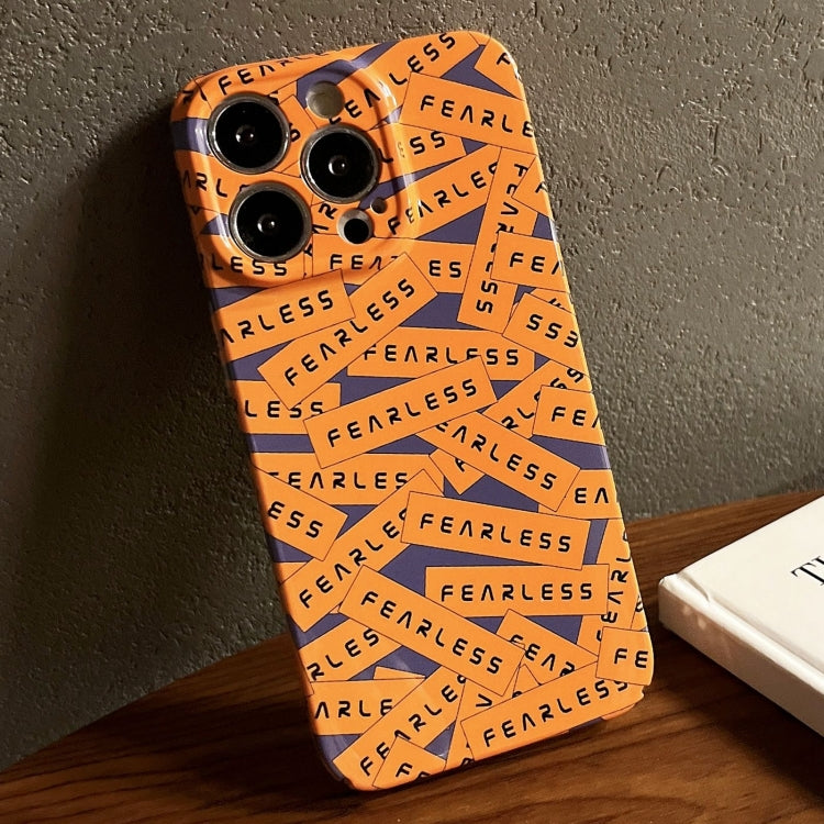 For iPhone 12 Pro Painted Pattern Precise Hole PC Phone Case(Orange Label) - iPhone 12 / 12 Pro Cases by PMC TechLife | Online Shopping South Africa | PMC TechLife
