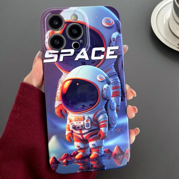 For iPhone 12 Pro Painted Pattern Precise Hole PC Phone Case(Orange White Astronaut) - free shipping - PMC TechLife - Order now!