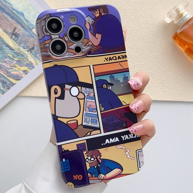 For iPhone 11 Pro Max Painted Pattern Precise Hole PC Phone Case(Working Comics) - iPhone 11 Pro Max Cases by PMC TechLife | Online Shopping South Africa | PMC TechLife