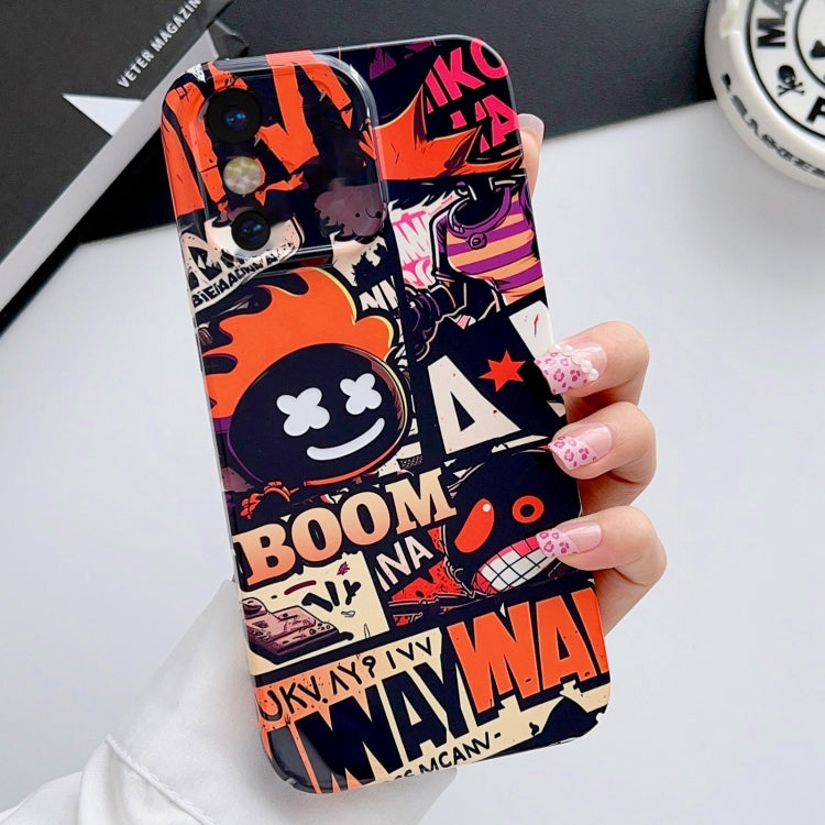 For iPhone X / XS Painted Pattern Precise Hole PC Phone Case(Orange Comics) - More iPhone Cases by PMC TechLife | Online Shopping South Africa | PMC TechLife
