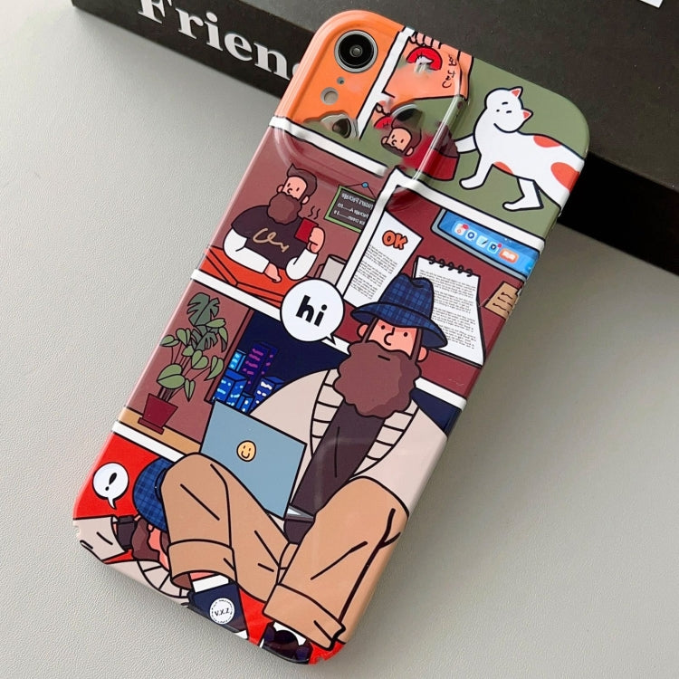 For iPhone XR Painted Pattern Precise Hole PC Phone Case(Holiday Uncle) - More iPhone Cases by PMC TechLife | Online Shopping South Africa | PMC TechLife