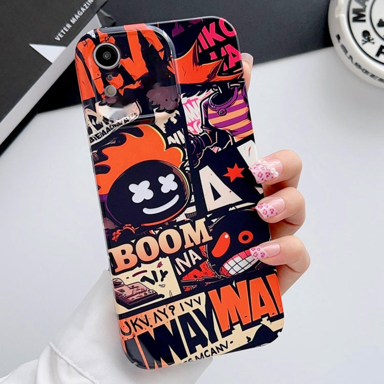 For iPhone XR Painted Pattern Precise Hole PC Phone Case(Orange Comics) - More iPhone Cases by PMC TechLife | Online Shopping South Africa | PMC TechLife