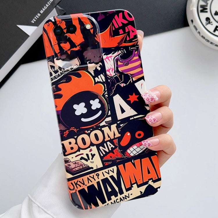 For iPhone 8 Plus / 7 Plus Painted Pattern Precise Hole PC Phone Case(Orange Comics) - More iPhone Cases by PMC TechLife | Online Shopping South Africa | PMC TechLife