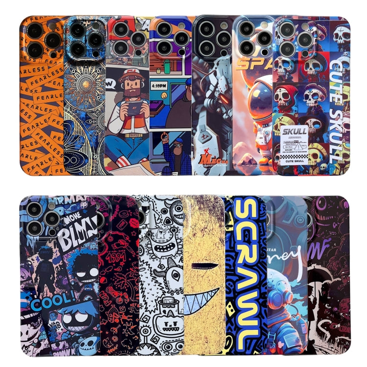For iPhone 15 Pro Max Painted Pattern Precise Hole PC Phone Case(Working Comics) - iPhone 15 Pro Max Cases by PMC TechLife | Online Shopping South Africa | PMC TechLife