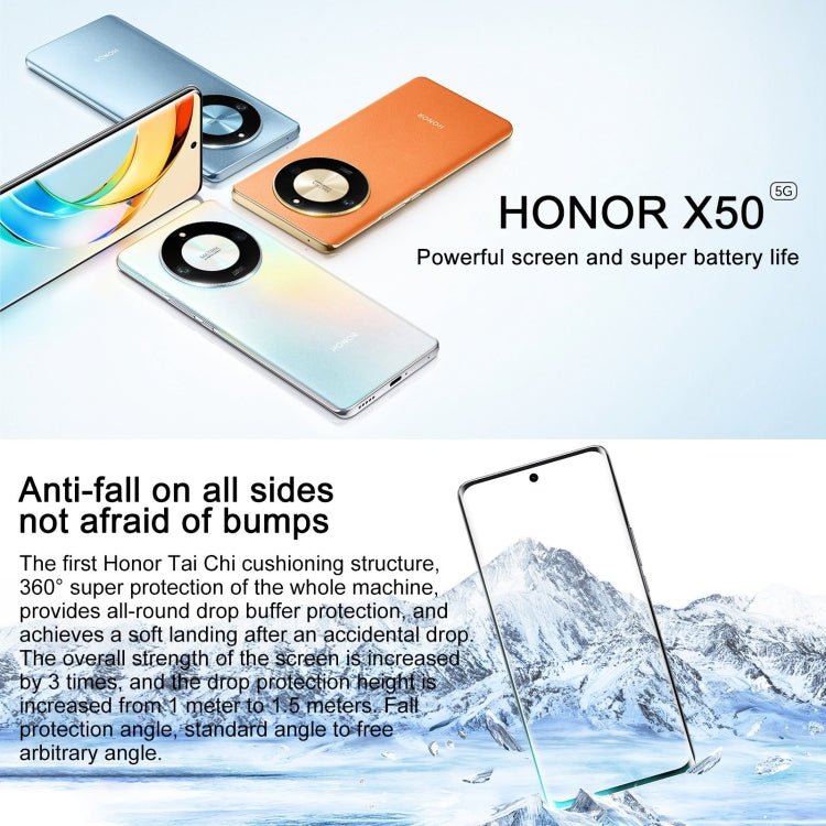 Honor X50 5G, 108MP Camera, 6.78 inch MagicOS 7.1.1 Snapdragon 6 Gen1 Octa Core up to 2.2GHz, Network: 5G, OTG, Not Support Google Play, Memory:8GB+256GB(Silver) - free shipping - PMC TechLife - Order now!