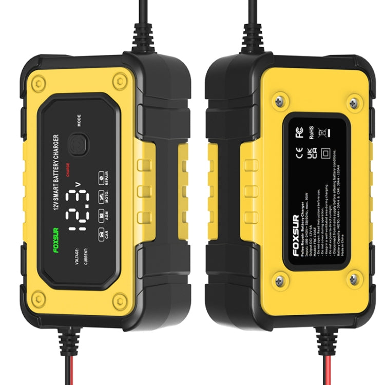 FOXSUR FBC1206E 6A 12V Car / Motorcycle Smart Battery Charger(EU Plug) - Battery Charger by FOXSUR | Online Shopping South Africa | PMC TechLife | Buy Now Pay Later Mobicred