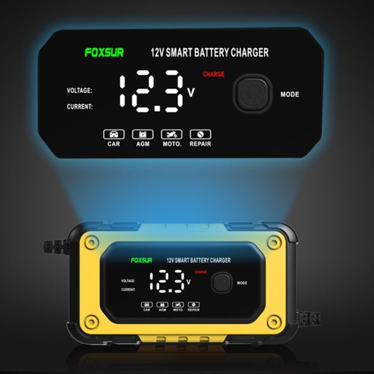 FOXSUR FBC1206E 6A 12V Car / Motorcycle Smart Battery Charger(EU Plug) - Battery Charger by FOXSUR | Online Shopping South Africa | PMC TechLife | Buy Now Pay Later Mobicred