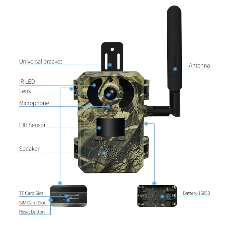 ESCAM QF380 4MP Network Solar PIR Alert Smart Wildlife Hunting Camera, 4G:EU Version(Camouflage) - free shipping - PMC TechLife - Order now!