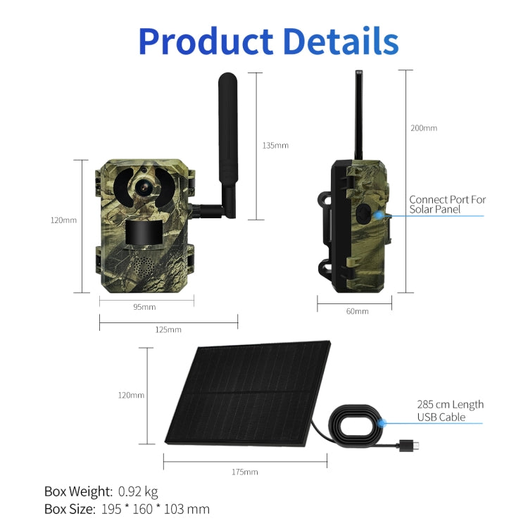 ESCAM QF380 4MP Network Solar PIR Alert Smart Wildlife Hunting Camera, 4G:US Version(Camouflage) - free shipping - PMC TechLife - Order now!