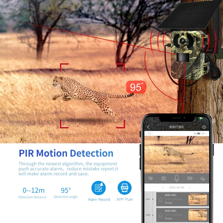 ESCAM QF380 4MP Network Solar PIR Alert Smart Wildlife Hunting Camera, 4G:US Version(Camouflage) - free shipping - PMC TechLife - Order now!