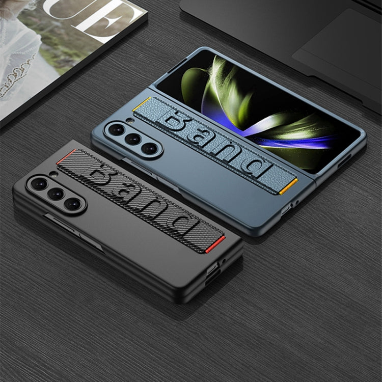 For Samsung Galaxy Z Fold5 5G GKK Ultra-thin Wristband Shockproof Phone Case with Holder(Black) - Galaxy Z Fold5 Cases by GKK | Online Shopping South Africa | PMC TechLife | Buy Now Pay Later Mobicred