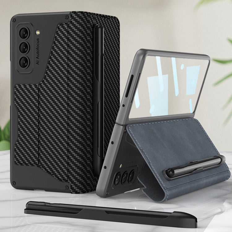 For Samsung Galaxy Z Fold5 5G GKK Screen Tempered Glass Film Armor Flip Leather Case with Pen Slot(Black) - free shipping - PMC TechLife - Order now!