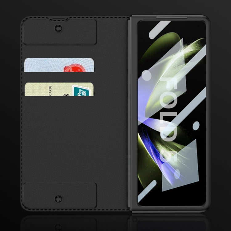 For Samsung Galaxy Z Fold5 5G GKK Screen Tempered Glass Film Armor Flip Leather Case with Pen Slot(Grey) - free shipping - PMC TechLife - Order now!