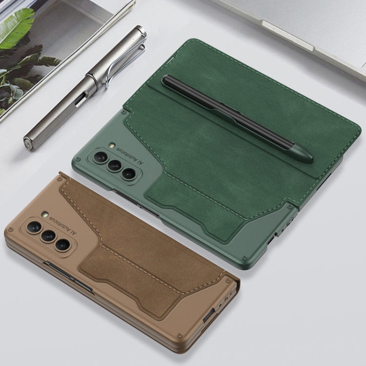For Samsung Galaxy Z Fold5 5G GKK Screen Tempered Glass Film Armor Flip Leather Case with Pen Slot(Grey) - free shipping - PMC TechLife - Order now!