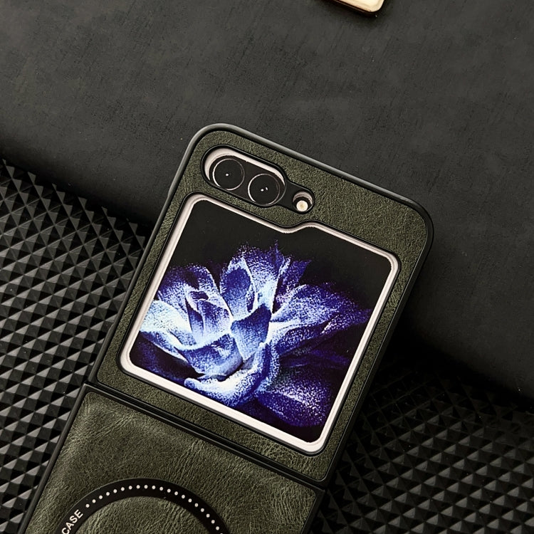 For Samsung Galaxy Z Flip5 Crazy Horse Texture Magnetic Magsafe PU Phone Case(Orange) - free shipping - PMC TechLife - Order now!