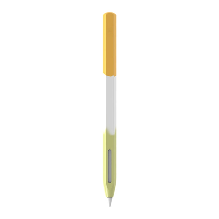 For Apple Pencil 2 LOVE MEI Rainbow Liquid Silicone Protective Pen Case(Yellow) - Pencil Accessories by LOVE MEI | Online Shopping South Africa | PMC TechLife