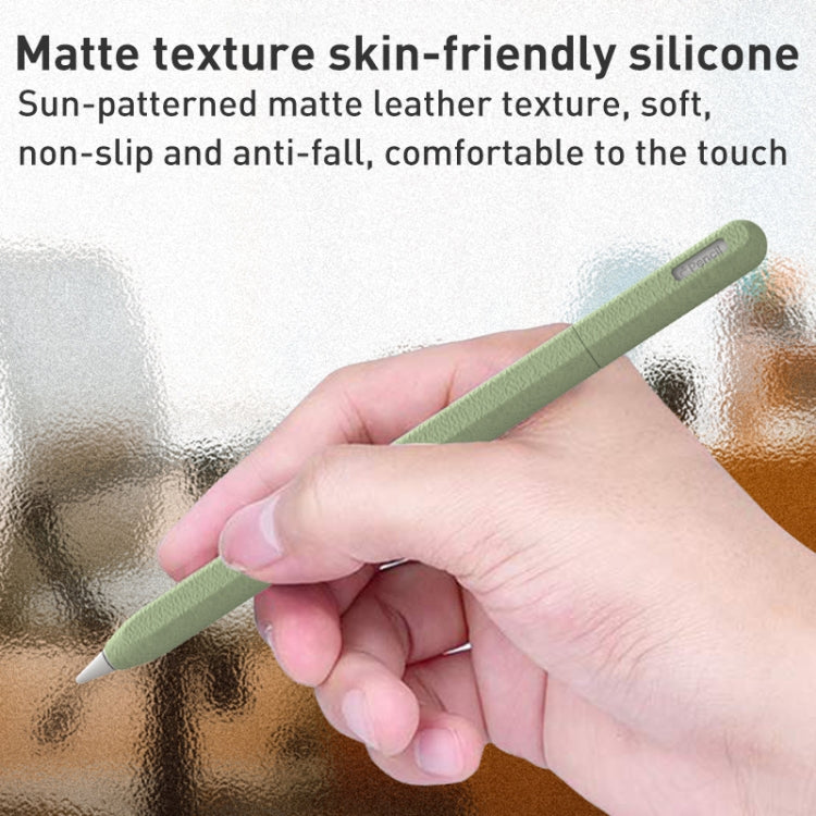 For Apple Pencil 2 LOVE MEI Frosted Leather Texture Silicone Protective Pen Case(Purple) - Pencil Accessories by LOVE MEI | Online Shopping South Africa | PMC TechLife