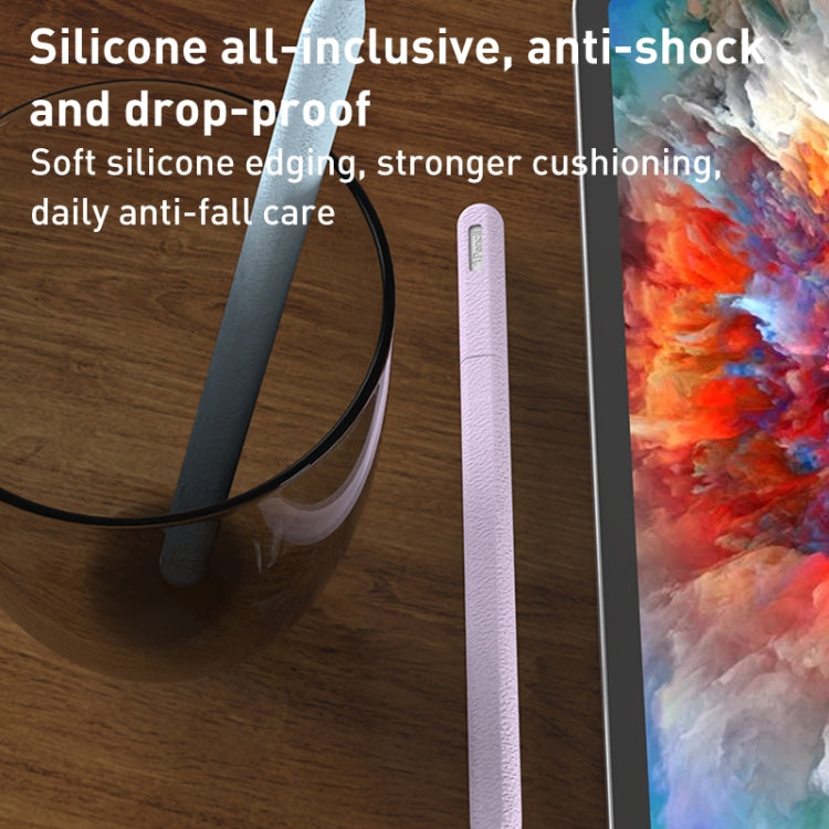 For Apple Pencil 1 LOVE MEI Frosted Leather Texture Silicone Protective Pen Case(Purple) - Pencil Accessories by LOVE MEI | Online Shopping South Africa | PMC TechLife