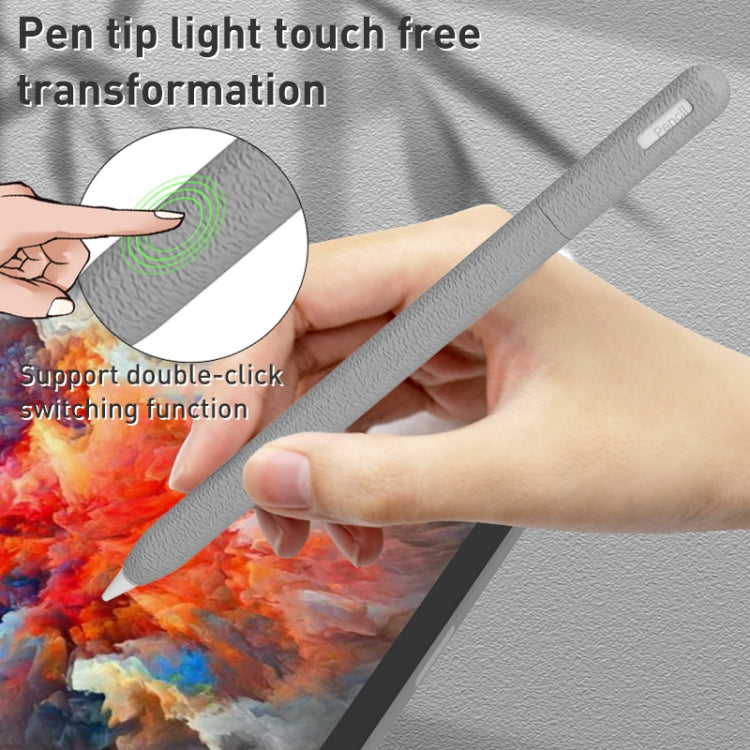 For Apple Pencil 2 LOVE MEI Frosted Leather Texture Silicone Protective Pen Case(Purple) - Pencil Accessories by LOVE MEI | Online Shopping South Africa | PMC TechLife