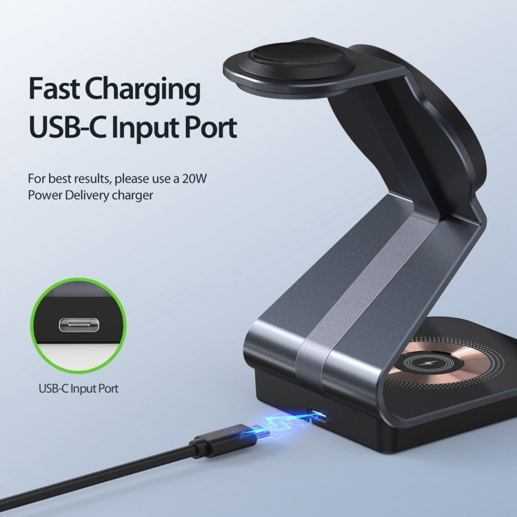DUZZONA W15 15W 3 in 1 Transparent Magnetic Suction Wireless Charging Stand - free shipping - PMC TechLife - Order now!
