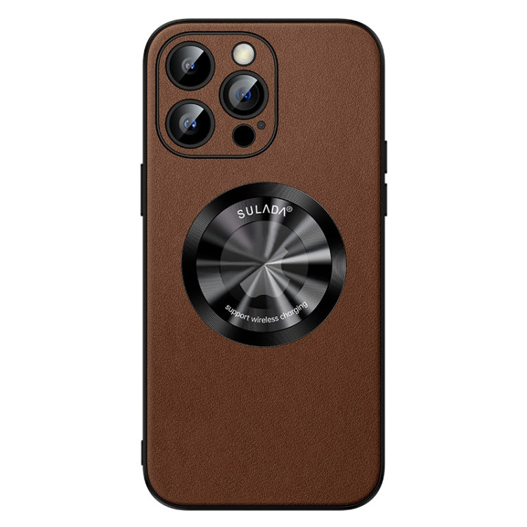 For iPhone 15 Pro SULADA Microfiber Leather MagSafe Magnetic Phone Case(Brown) - iPhone 15 Pro Cases by SULADA | Online Shopping South Africa | PMC TechLife | Buy Now Pay Later Mobicred