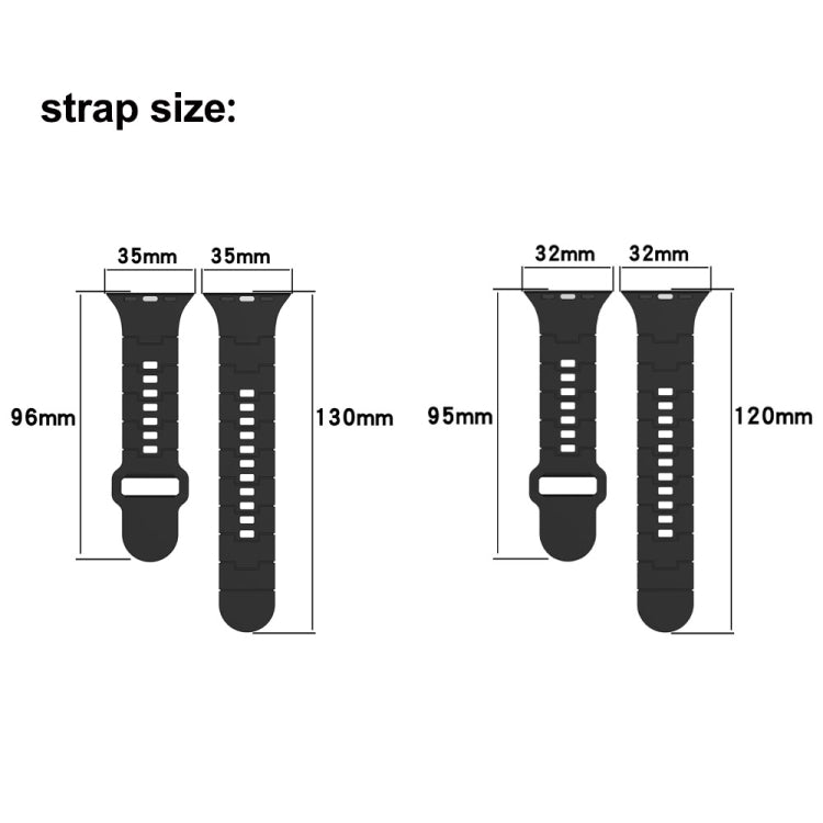 For Apple Watch 9 45mm Square Buckle Armor Style Silicone Watch Band(Plating Gold) - Watch Bands by PMC TechLife | Online Shopping South Africa | PMC TechLife