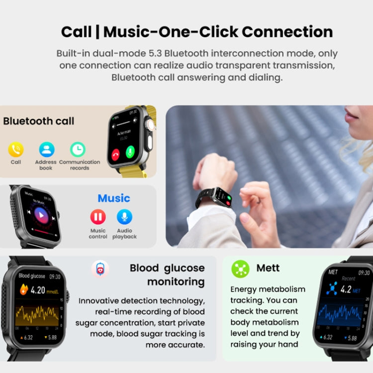 SPOVAN H6 1.83 inch TFT Screen Smart Watch Supports Bluetooth Call/Blood Oxygen Monitoring(Black) - Smart Watches by SPOVAN | Online Shopping South Africa | PMC TechLife | Buy Now Pay Later Mobicred