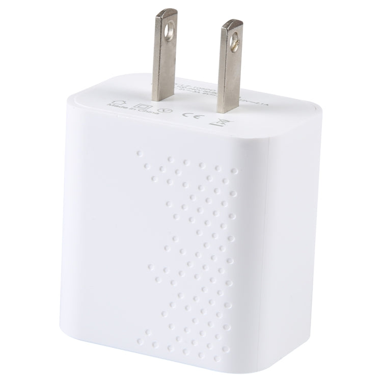 LZ-105PD 25W USB-C / Type-C Ports Dot Pattern Travel Charger, US Plug(White) - free shipping - PMC TechLife - Order now!