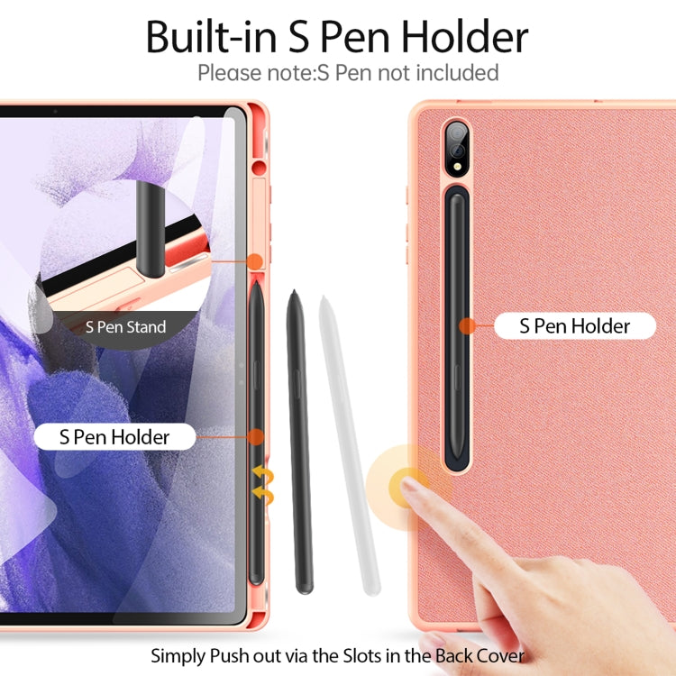 For Samsung Galaxy Tab S9+ DUX DUCIS Domo Series Cloth Texture Magnetic Leather Tablet Case(Pink) - free shipping - PMC TechLife - Order now!