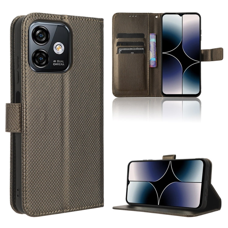 For Ulefone Note 16 Pro Diamond Texture Leather Phone Case(Brown) - free shipping - PMC TechLife - Order now!
