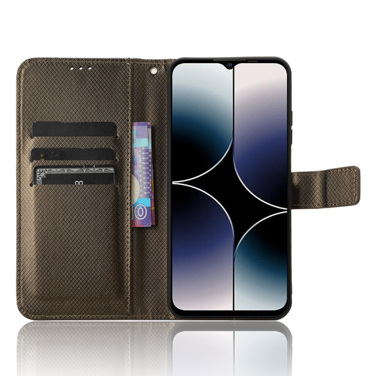 For Ulefone Note 16 Pro Diamond Texture Leather Phone Case(Brown) - free shipping - PMC TechLife - Order now!