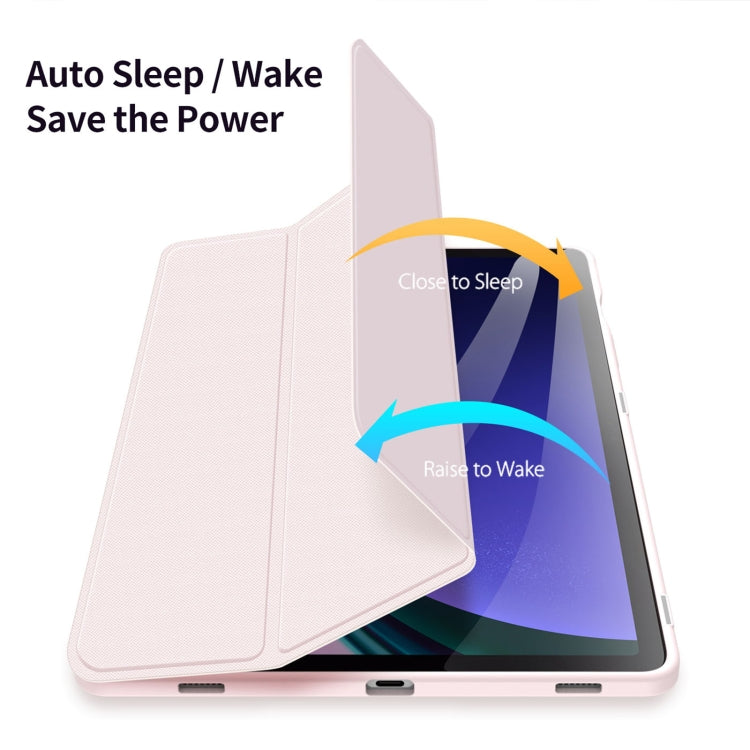 For Samsung Galaxy Tab S10 FE / S9 FE / S9 DUX DUCIS TOBY Series Antiskid Leather Tablet Case with Sleep / Wake-up Function(Pink) - free shipping - PMC TechLife - Order now!