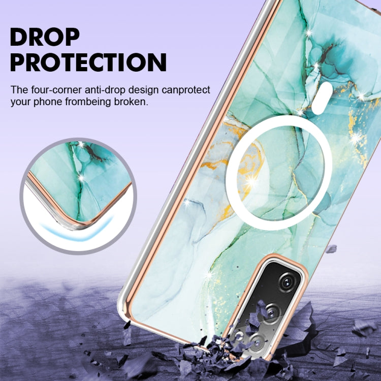 For Samsung Galaxy S20 FE 5G&4G / S20 Lite / S20 Fan Edition Marble Pattern Dual-side IMD Magsafe TPU Phone Case(Green 003) - Galaxy S20 FE Cases by PMC TechLife | Online Shopping South Africa | PMC TechLife