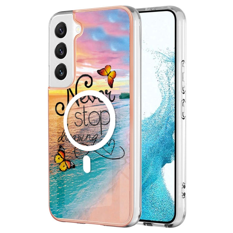 For Samsung Galaxy S22+ 5G Marble Pattern Dual-side IMD Magsafe TPU Phone Case(Dream Butterfly) - Galaxy S22+ 5G Cases by PMC TechLife | Online Shopping South Africa | PMC TechLife | Buy Now Pay Later Mobicred