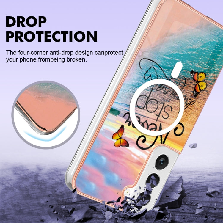 For Samsung Galaxy S22+ 5G Marble Pattern Dual-side IMD Magsafe TPU Phone Case(Dream Butterfly) - Galaxy S22+ 5G Cases by PMC TechLife | Online Shopping South Africa | PMC TechLife | Buy Now Pay Later Mobicred