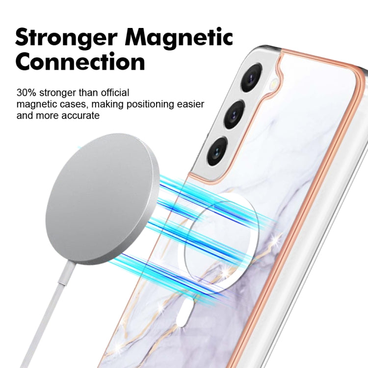For Samsung Galaxy S23+ 5G Marble Pattern Dual-side IMD Magsafe TPU Phone Case(White 006) - Galaxy S23+ 5G Cases by PMC TechLife | Online Shopping South Africa | PMC TechLife